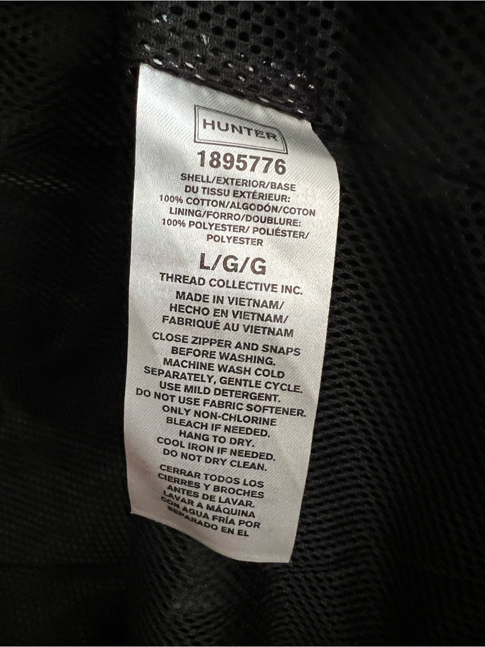 Hunter Brand Water Resistant Long Cotton Smock Rain Coat Jacket Black - Large - Picture 8 of 8